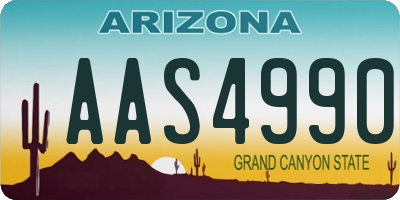 AZ license plate AAS4990