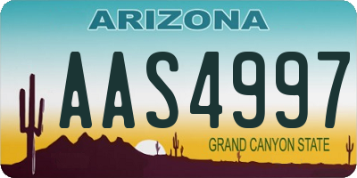 AZ license plate AAS4997