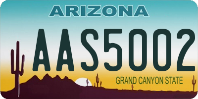 AZ license plate AAS5002