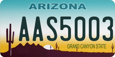 AZ license plate AAS5003