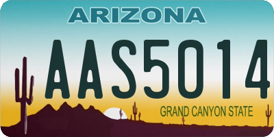 AZ license plate AAS5014