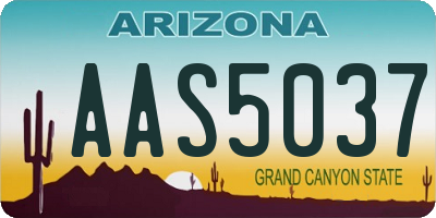 AZ license plate AAS5037