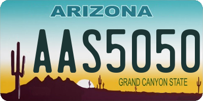 AZ license plate AAS5050