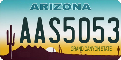 AZ license plate AAS5053