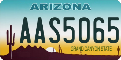 AZ license plate AAS5065