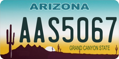 AZ license plate AAS5067