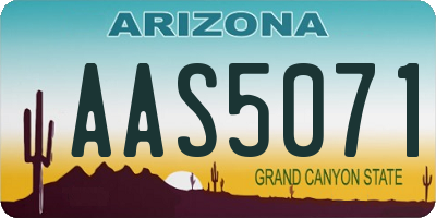 AZ license plate AAS5071