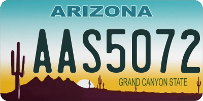 AZ license plate AAS5072