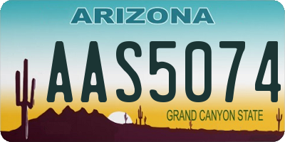 AZ license plate AAS5074