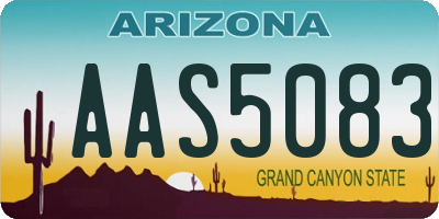 AZ license plate AAS5083