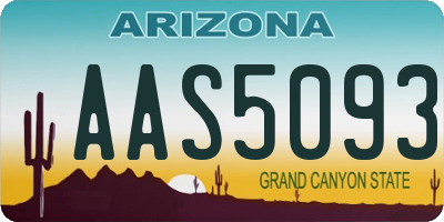 AZ license plate AAS5093