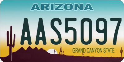AZ license plate AAS5097