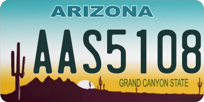 AZ license plate AAS5108
