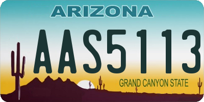 AZ license plate AAS5113