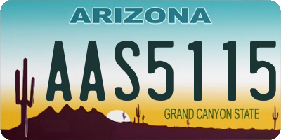 AZ license plate AAS5115