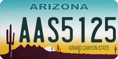 AZ license plate AAS5125