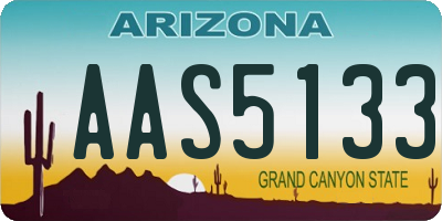 AZ license plate AAS5133