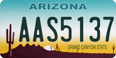 AZ license plate AAS5137