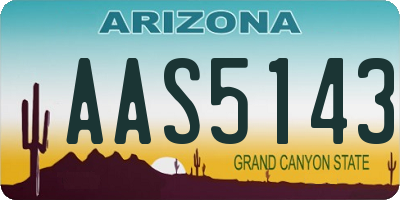 AZ license plate AAS5143