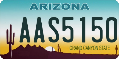 AZ license plate AAS5150