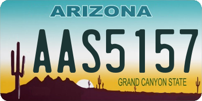 AZ license plate AAS5157