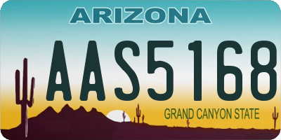 AZ license plate AAS5168