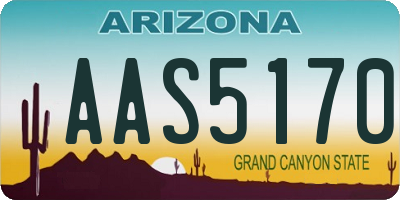AZ license plate AAS5170