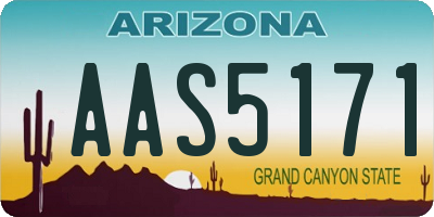 AZ license plate AAS5171