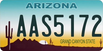 AZ license plate AAS5172