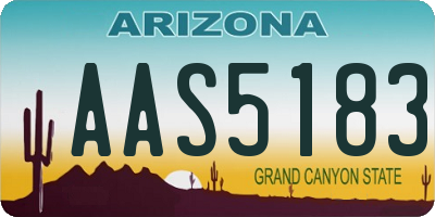 AZ license plate AAS5183