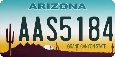 AZ license plate AAS5184