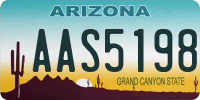 AZ license plate AAS5198