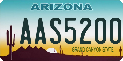 AZ license plate AAS5200