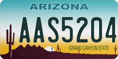 AZ license plate AAS5204