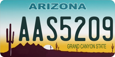AZ license plate AAS5209