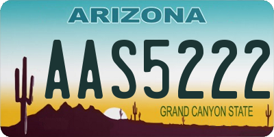 AZ license plate AAS5222