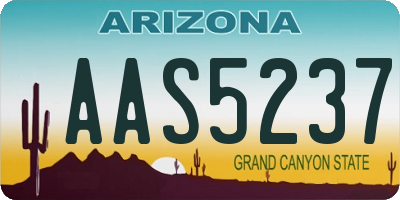 AZ license plate AAS5237