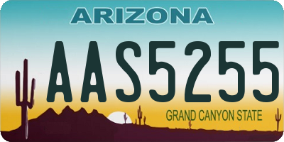 AZ license plate AAS5255