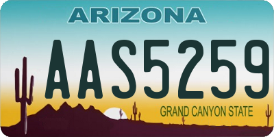 AZ license plate AAS5259