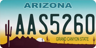 AZ license plate AAS5260