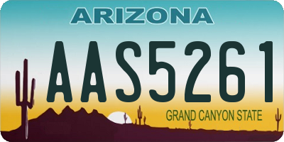 AZ license plate AAS5261