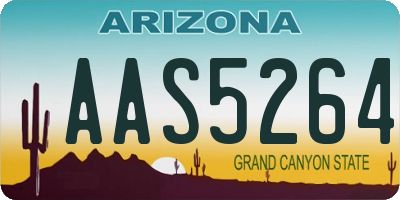 AZ license plate AAS5264