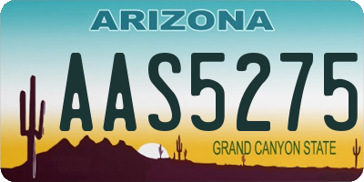 AZ license plate AAS5275