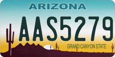 AZ license plate AAS5279