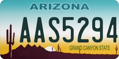 AZ license plate AAS5294