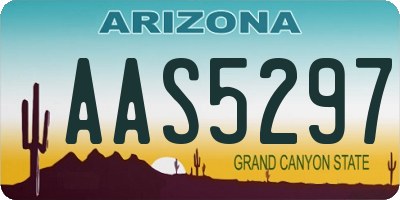 AZ license plate AAS5297