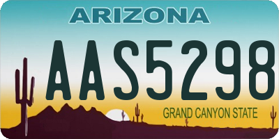 AZ license plate AAS5298