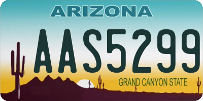 AZ license plate AAS5299