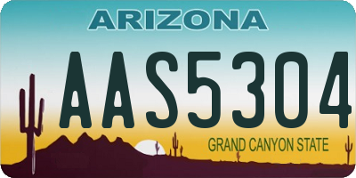 AZ license plate AAS5304