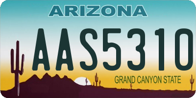 AZ license plate AAS5310